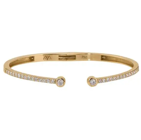 Lab-grown diamond cuff bracelet