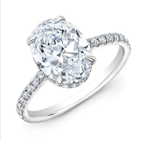 Lab-grown diamond halo ring