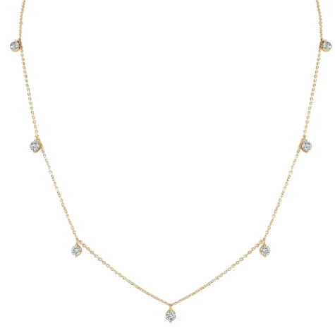 Lab-grown diamond station necklace